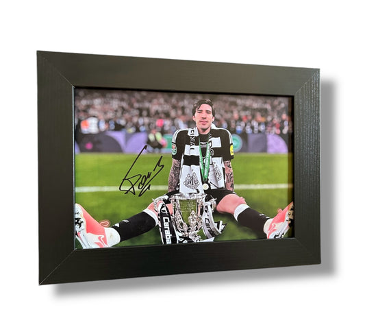 NUFC Sandro Tonali A4 framed print Carabao Cup 24/25