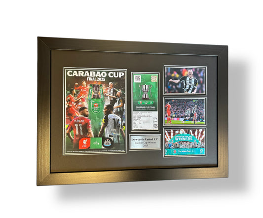 DIY frame for newcastle united Carabao cup winners programme and ticket
