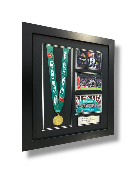 Newcastle United Carabao Cup Winners Display Medal Framed
