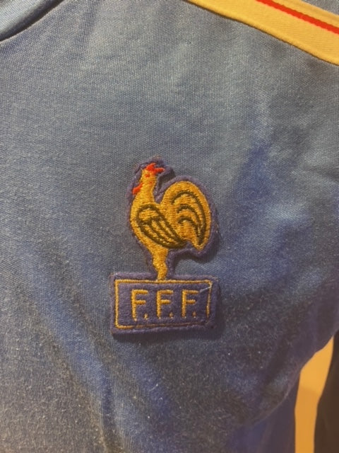 France Shirt given to Chris Waddle by French legend Jean-Pierre Papin