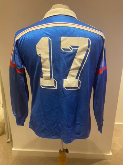 France Shirt given to Chris Waddle by French legend Jean-Pierre Papin