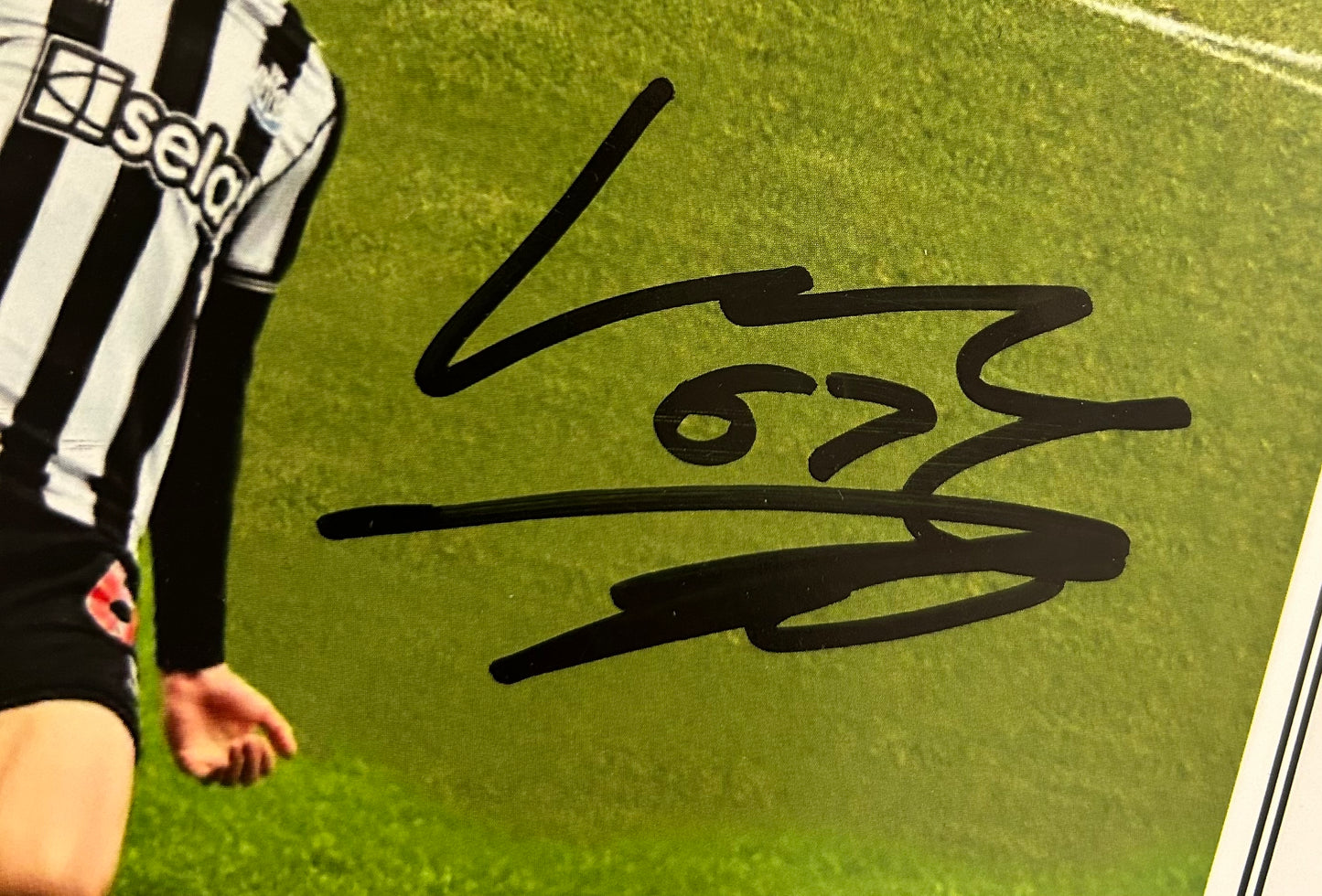 Lewis MiIey First Goal Montage Newcastle United v Fulham personally signed with photo proof.