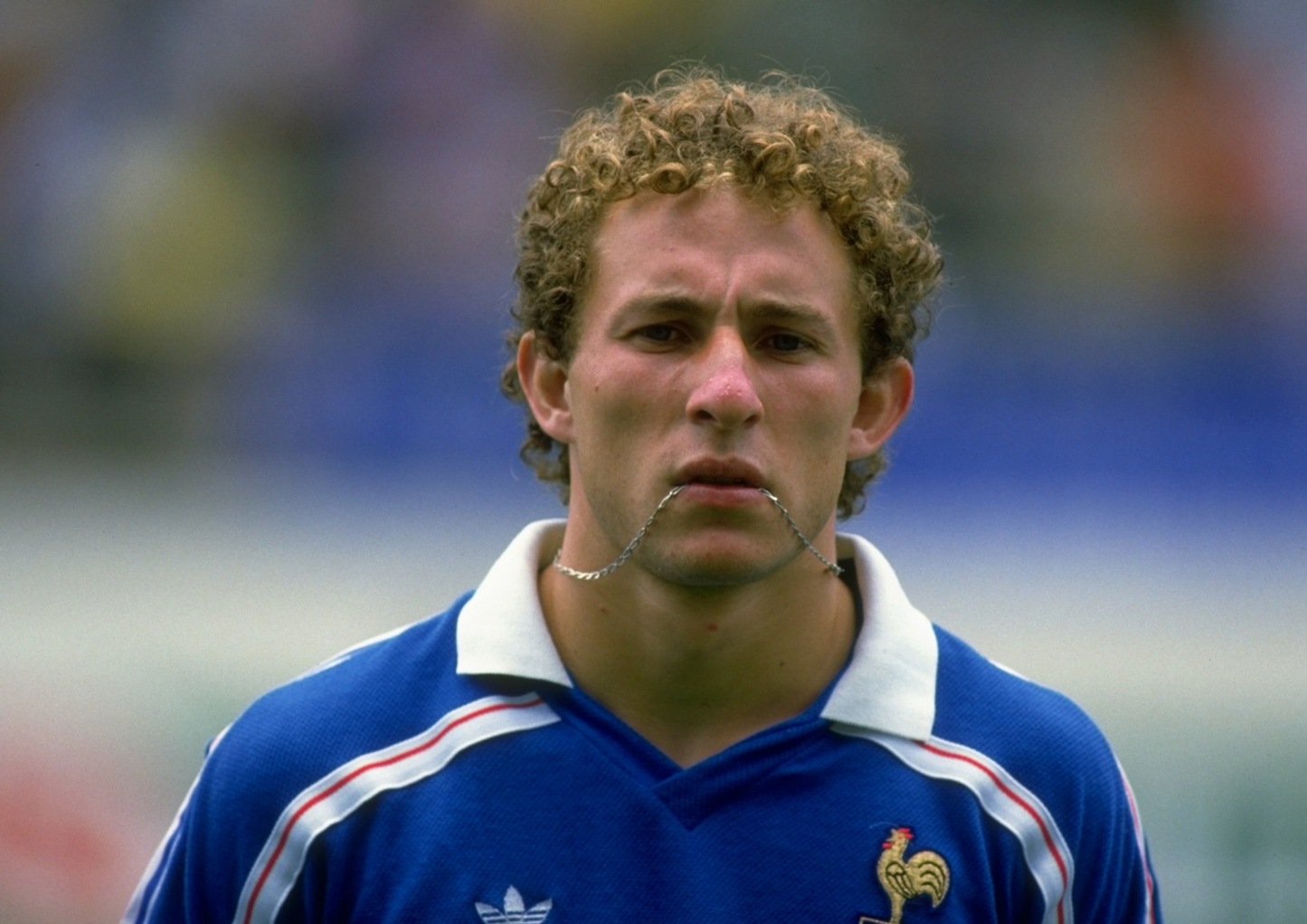 France Shirt given to Chris Waddle by French legend Jean-Pierre Papin