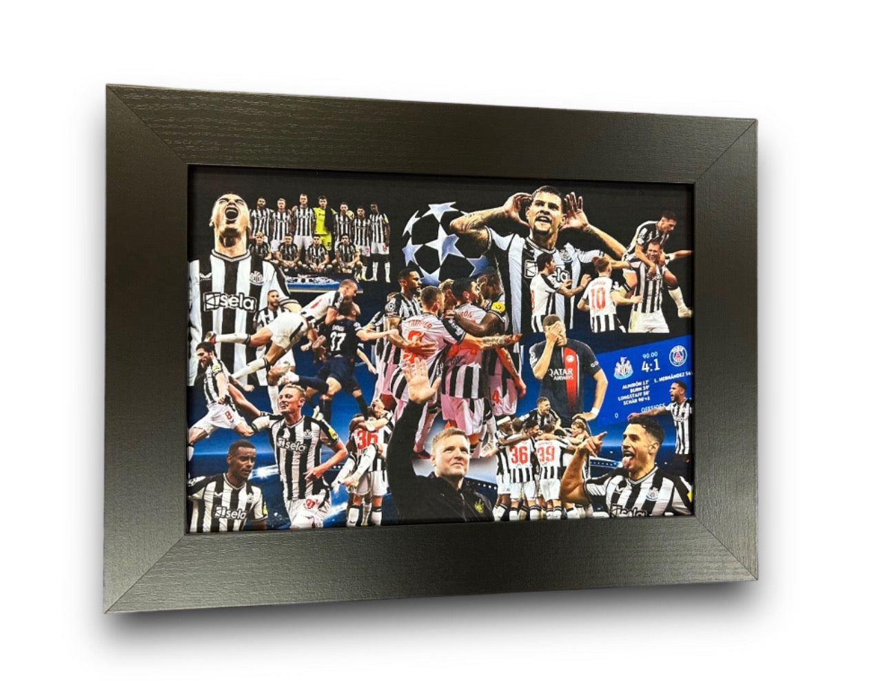 NUFC v PSG A4 framed print 23/24