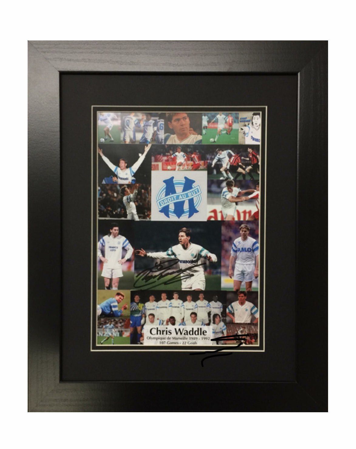 Chris Waddle Signed Olympique de Marseille Montage