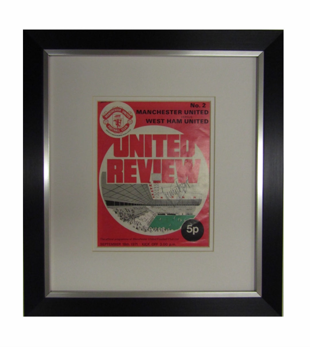 Manchester United vs West Ham United 1971 Programme Signed By George Best
