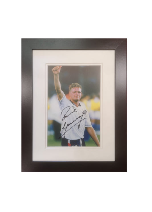 Paul Gascoigne Signed Framed England Photo
