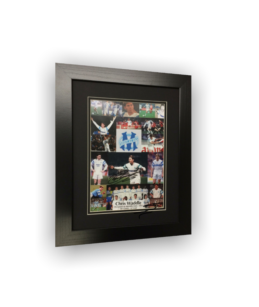 Chris Waddle Signed Olympique de Marseille Montage