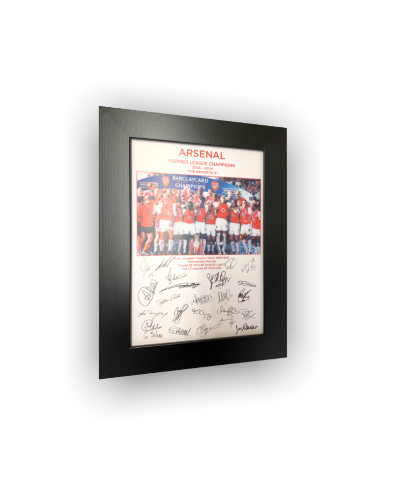 Arsenal FC Premier League Champions 2004 The Immortals A4 Framed