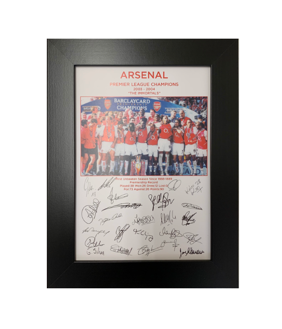 Arsenal FC Premier League Champions 2004 The Immortals A4 Framed