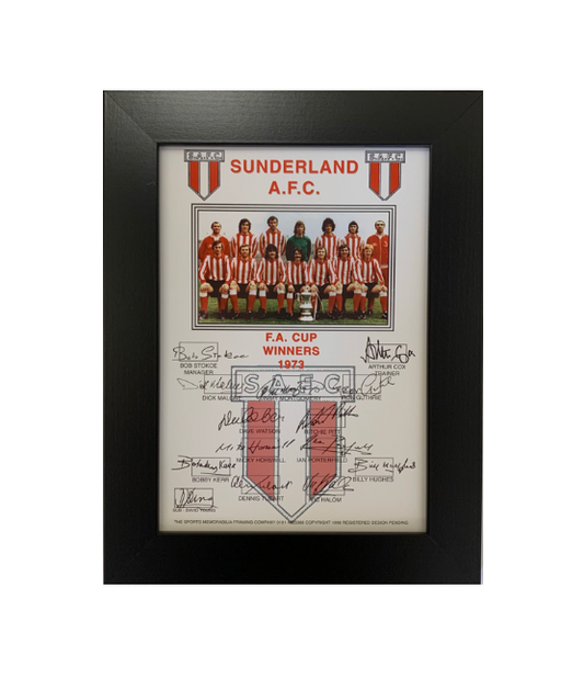 Sunderland AFC 1973 FA Cup Winners Framed A4 Print