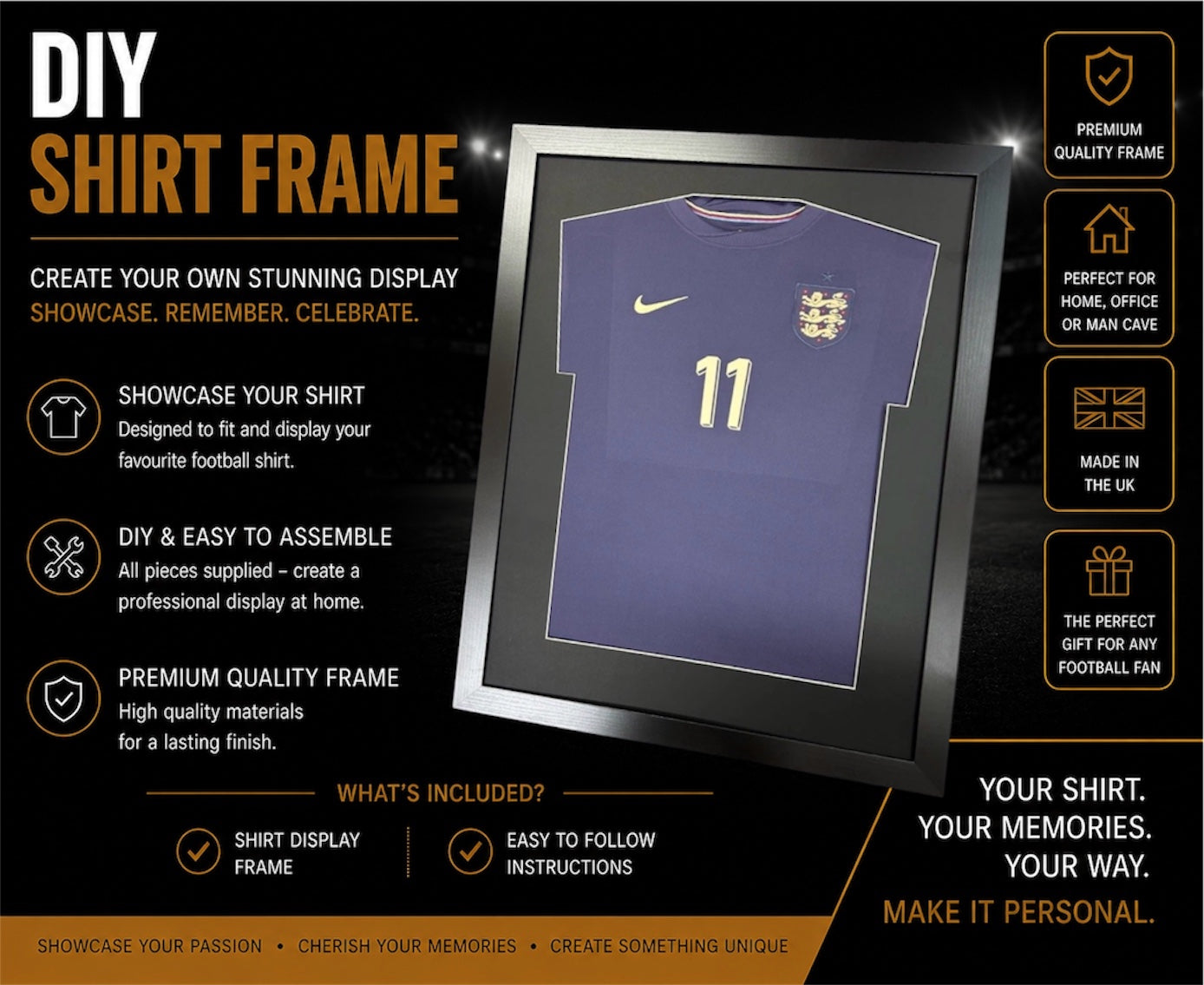 FRAME FOR SHIRT BLACK FRAME BLACK BOARDER