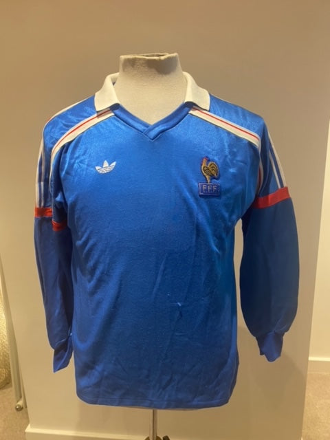 France Shirt given to Chris Waddle by French legend Jean-Pierre Papin