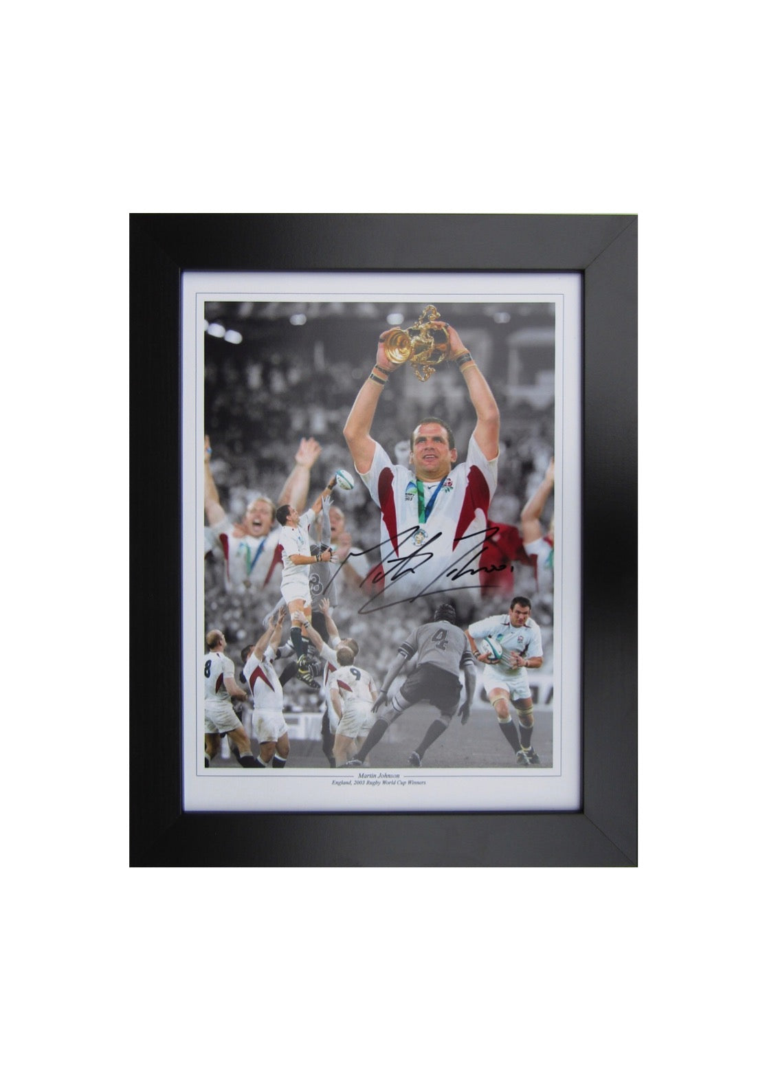 Martin Johnson Signed England Rugby 2003 Winners Framed Picture