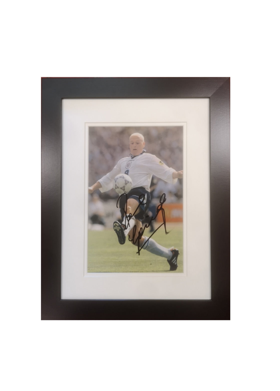 Paul Gascoigne Signed England Euro 96’ Framed Picture