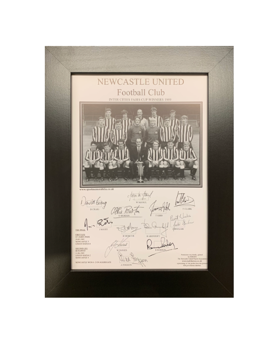 Newcastle United FC 1969 Fairs Cup Winners A4 Framed Print