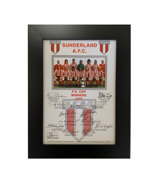 Sunderland AFC 1973 FA Cup Winners Framed A4 Print